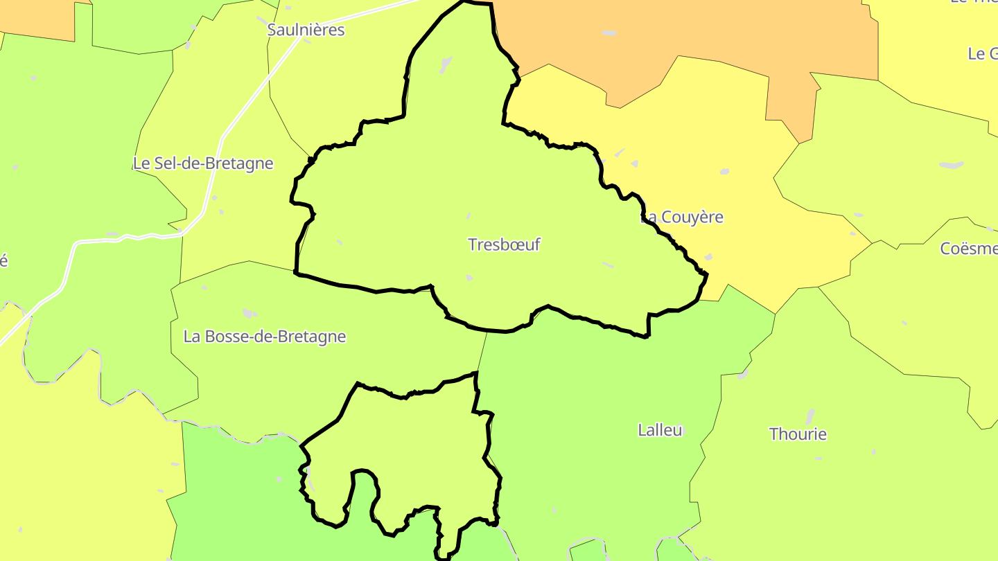 Carte des prix de l'immobilier Tresbœuf