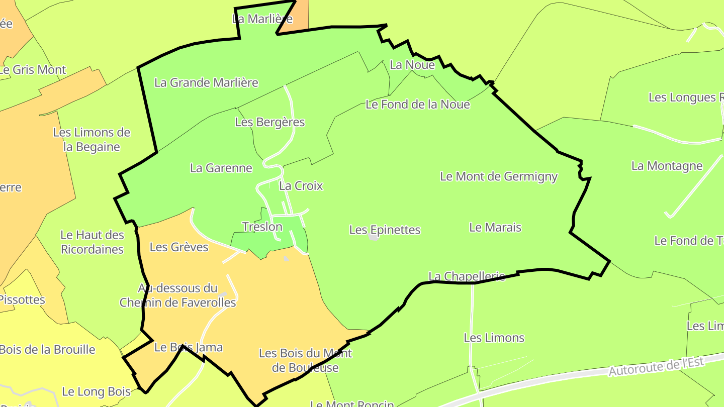 Carte des prix de l'immobilier Treslon