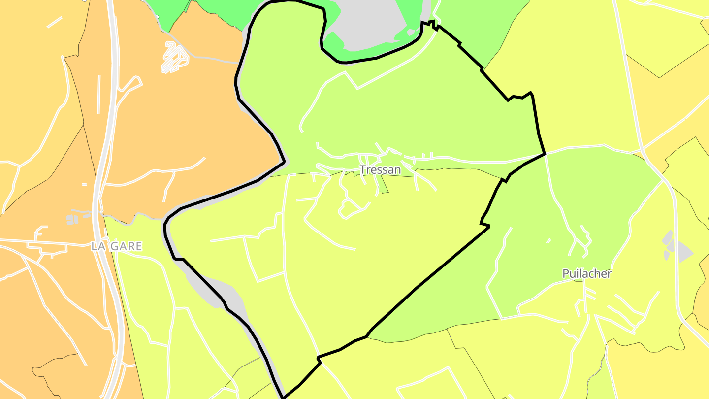 Carte des prix de l'immobilier Tressan