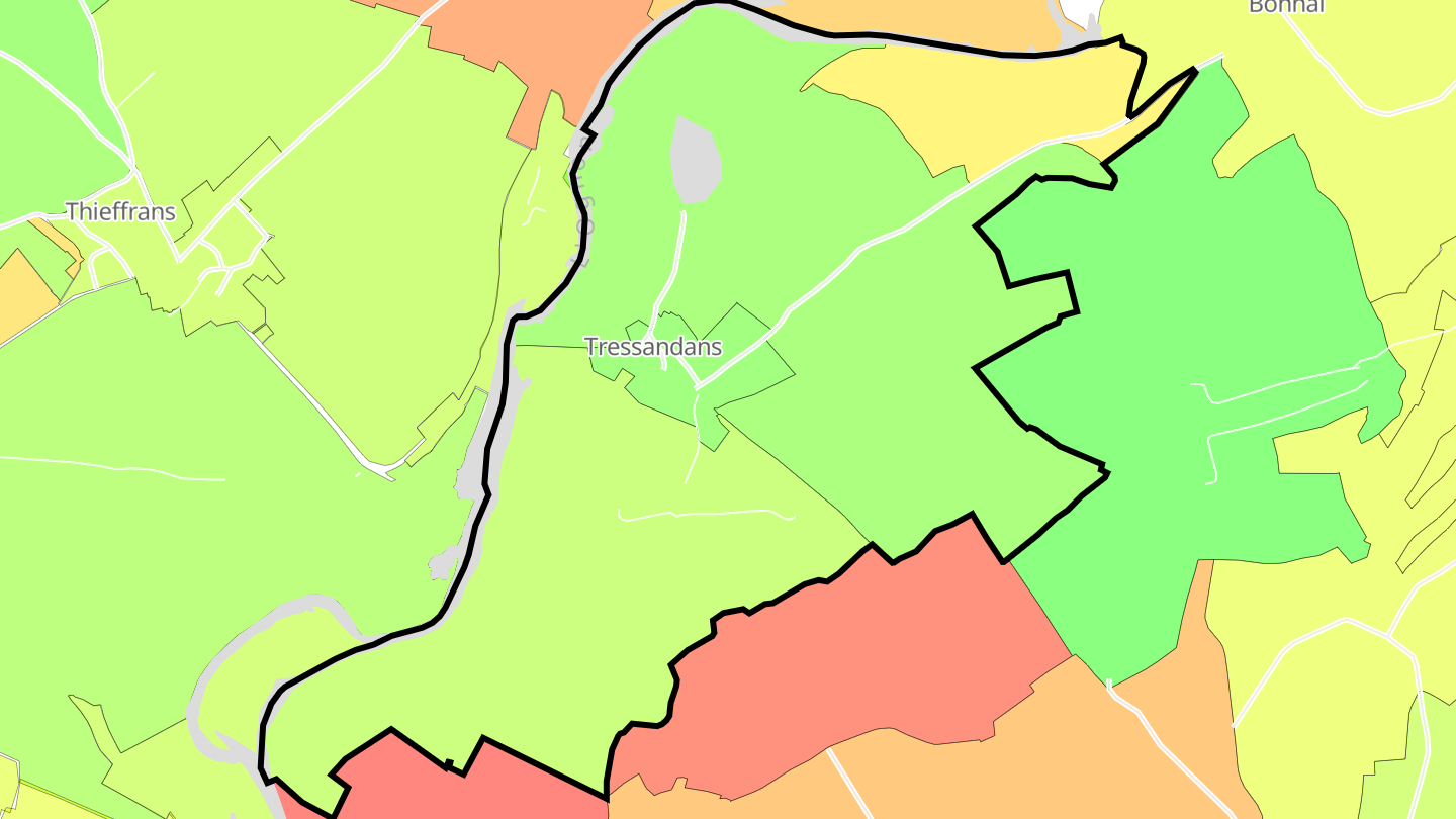 Carte des prix de l'immobilier Tressandans