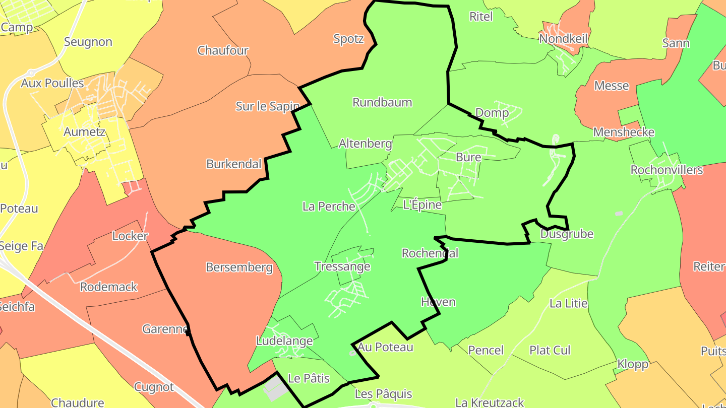 Carte des prix de l'immobilier Tressange