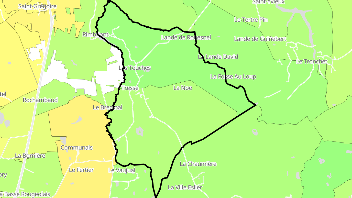 Carte des prix de l'immobilier Tressé