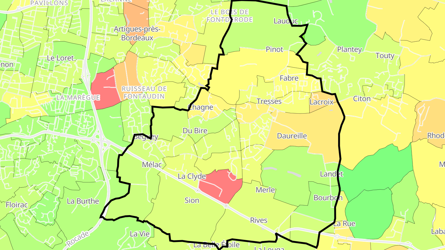 Carte des prix de l'immobilier Tresses