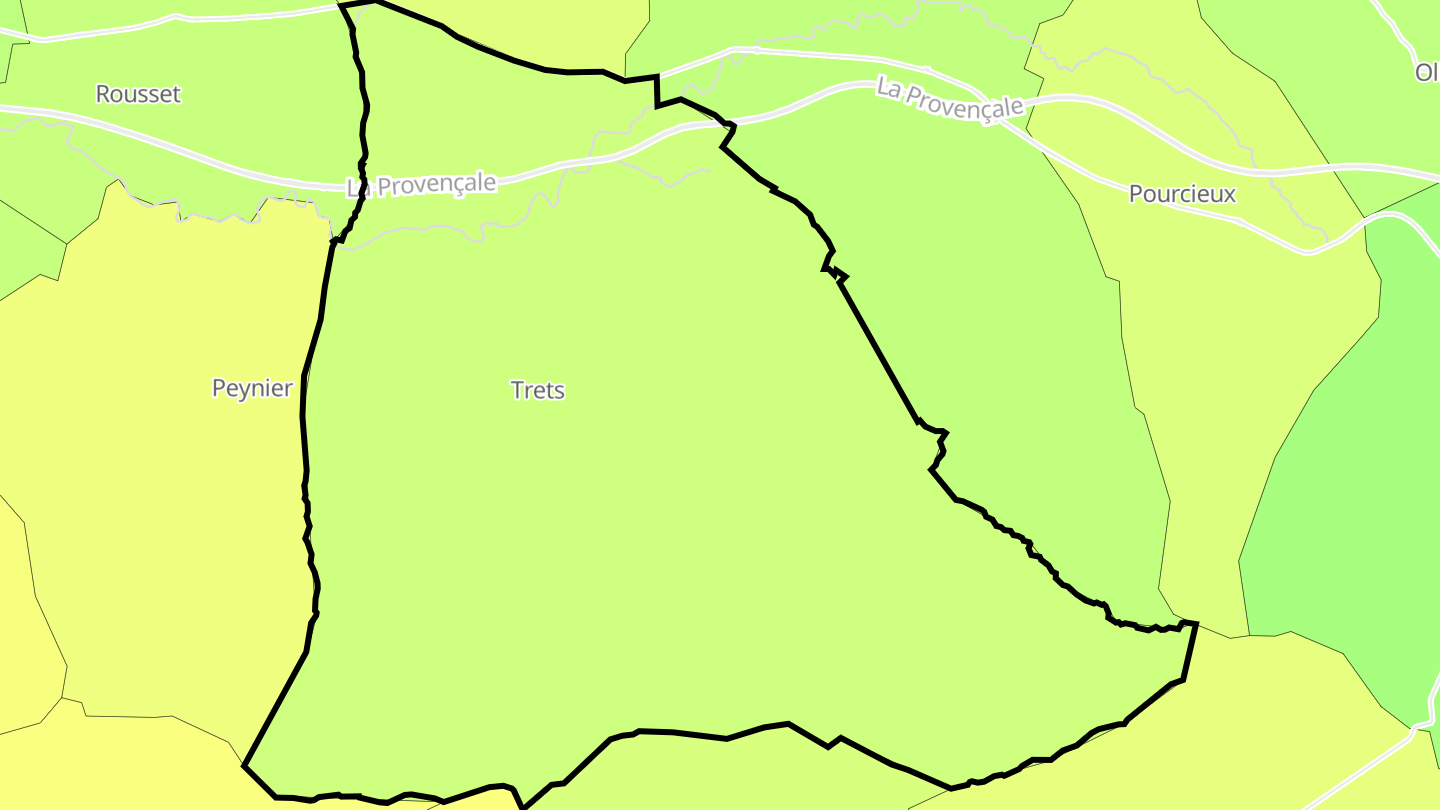 Carte des prix de l'immobilier Trets