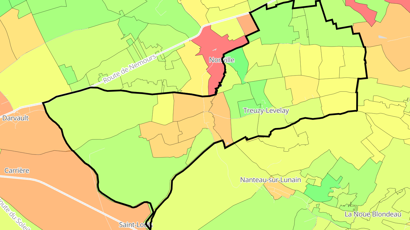 Carte des prix de l'immobilier Treuzy-Levelay