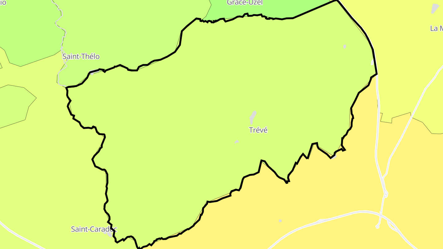 Carte des prix de l'immobilier Trévé