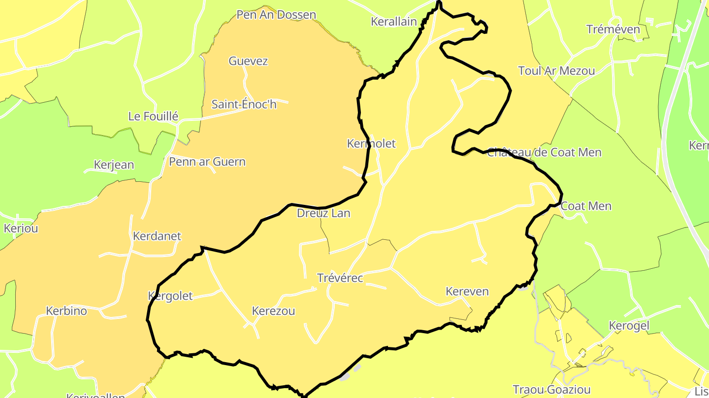 Carte des prix de l'immobilier Trévérec