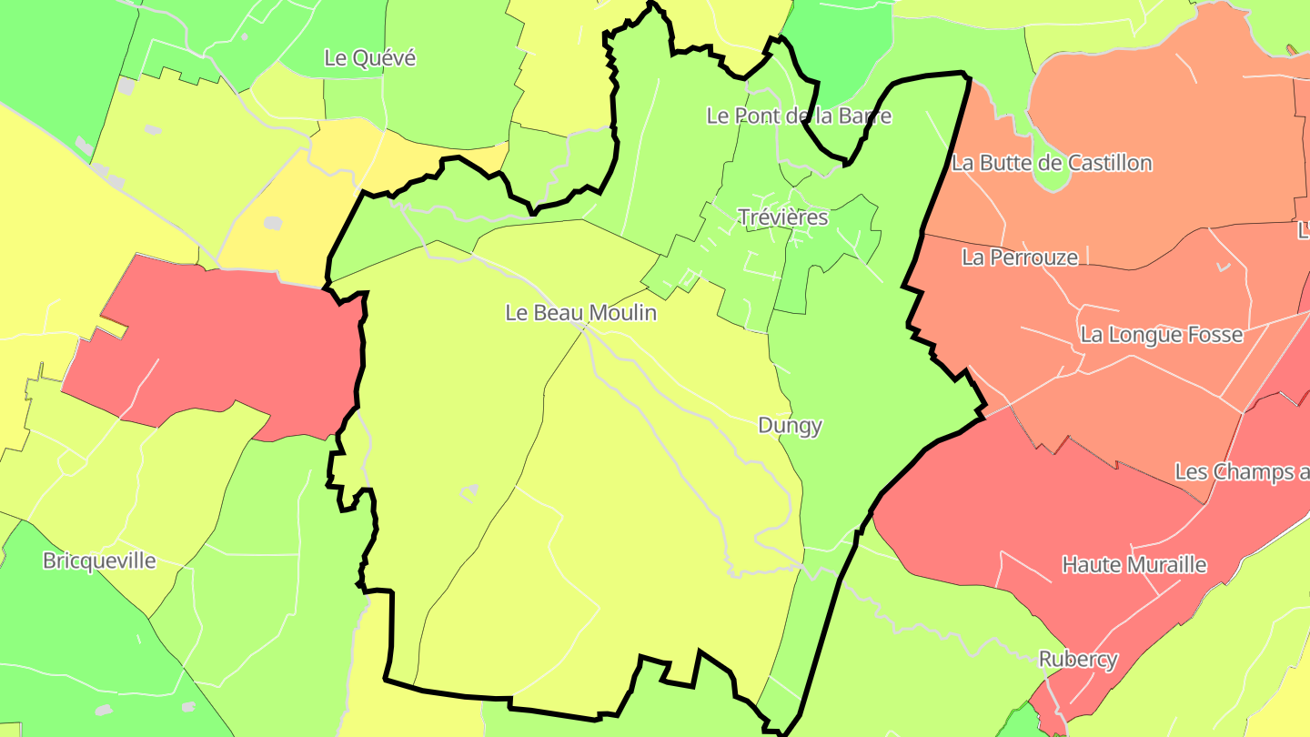 Carte des prix de l'immobilier Trévières