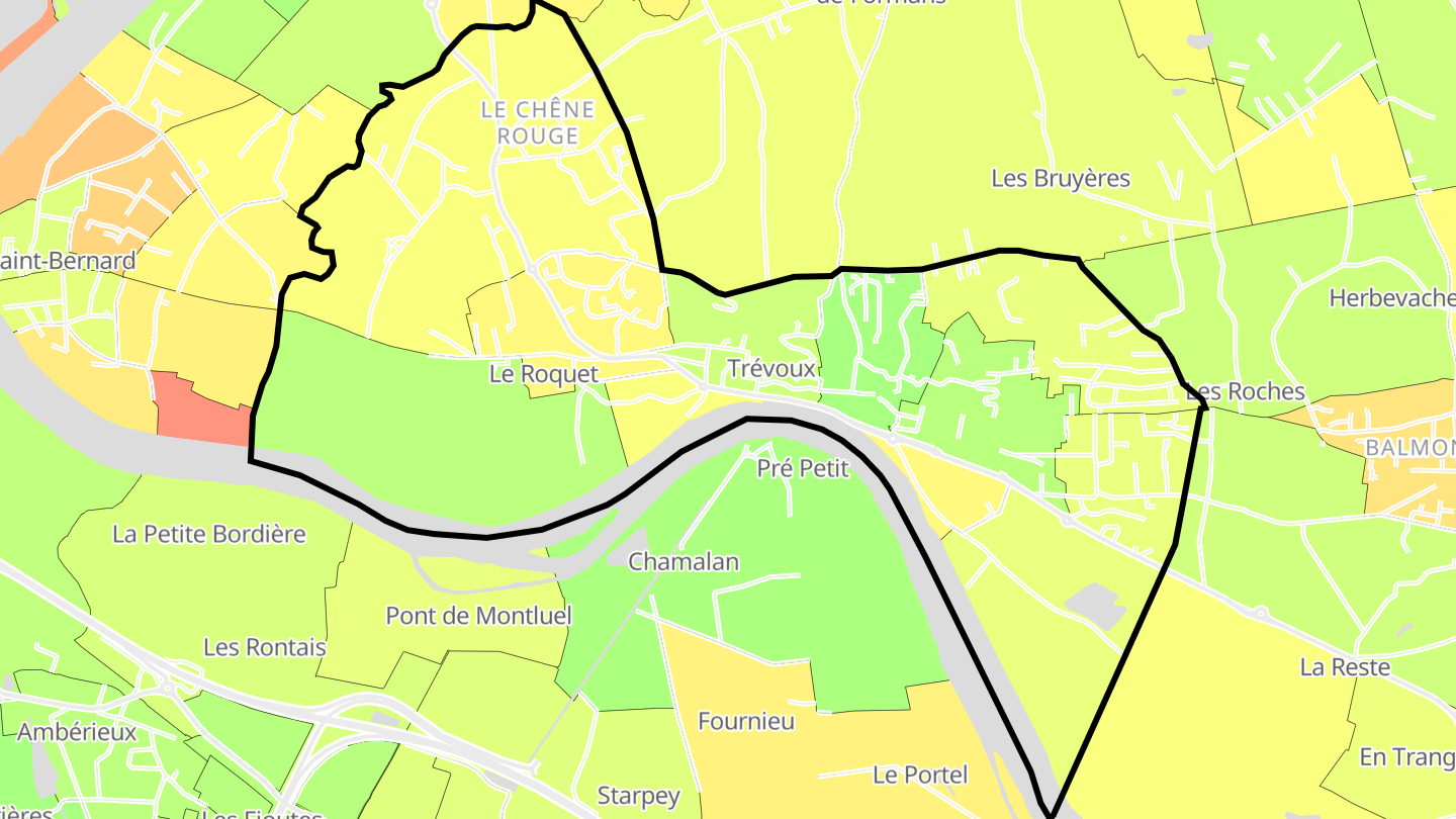 Carte des prix de l'immobilier Trévoux