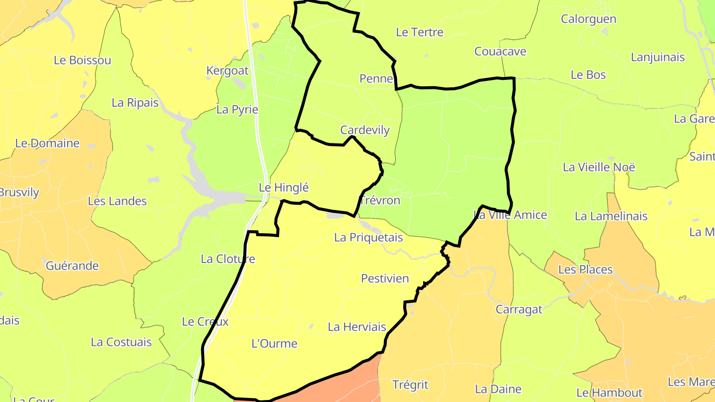 Carte des prix de l'immobilier Trévron
