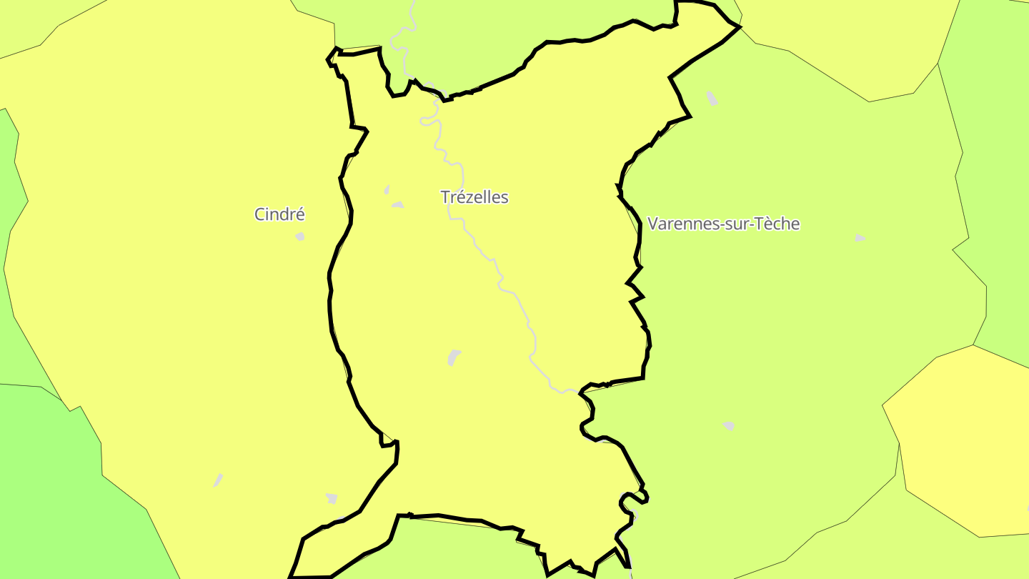 Carte des prix de l'immobilier Trézelles