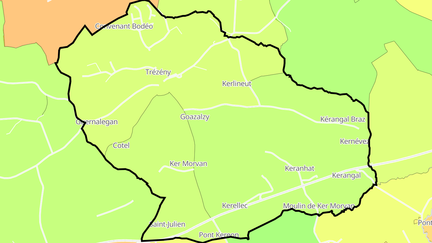 Carte des prix de l'immobilier Trézény