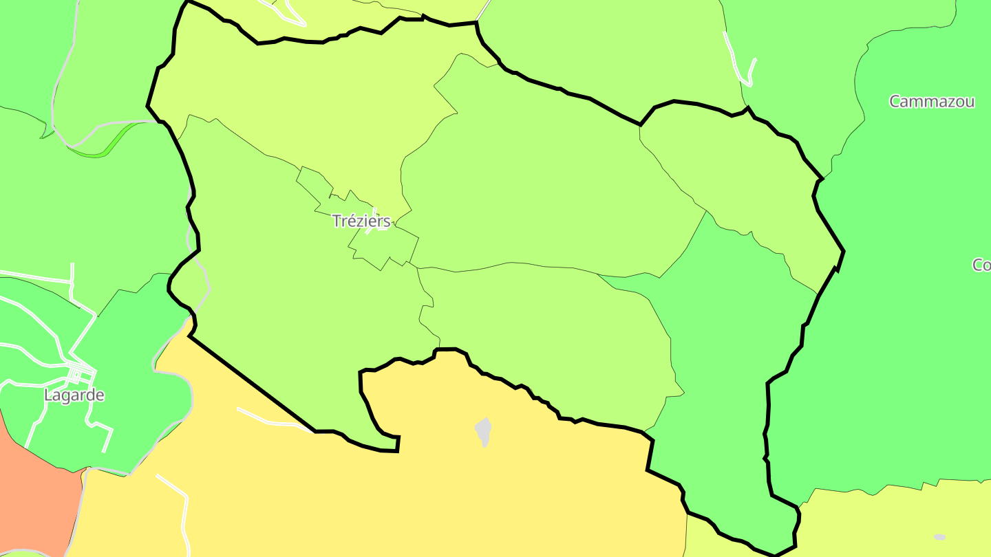 Carte des prix de l'immobilier Tréziers