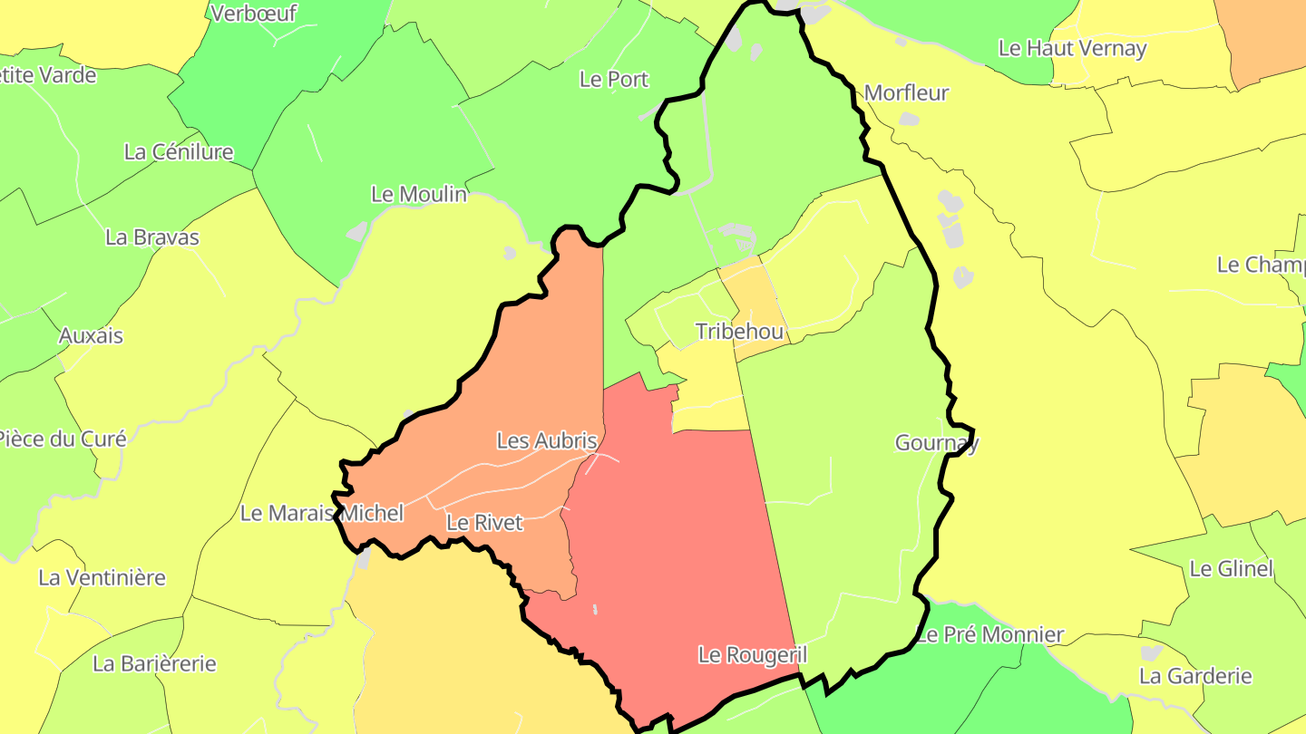 Carte des prix de l'immobilier Tribehou