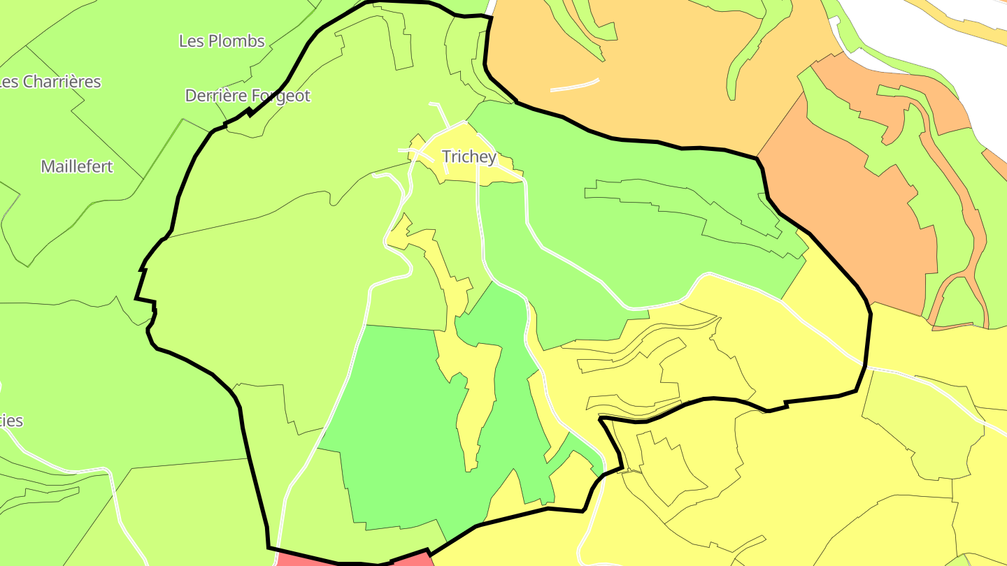Carte des prix de l'immobilier Trichey