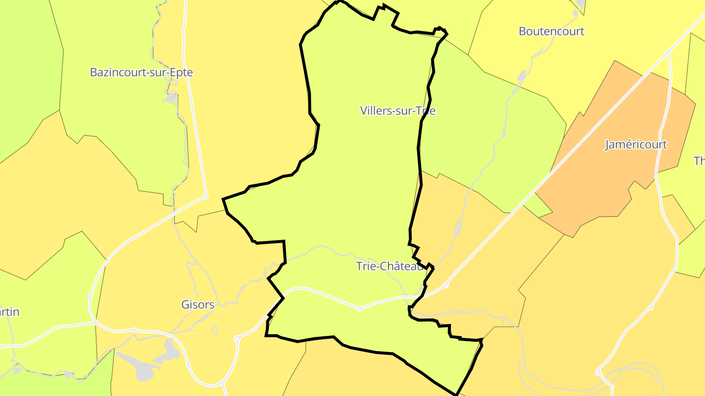 Carte des prix de l'immobilier Trie-Château