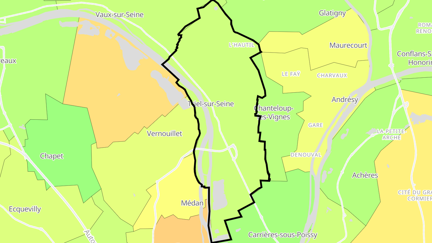 Carte des prix de l'immobilier Triel-sur-Seine