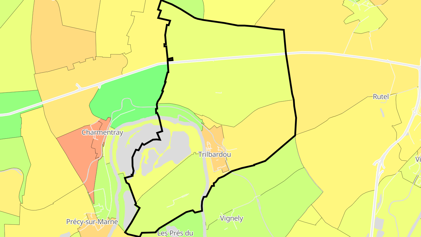 Carte des prix de l'immobilier Trilbardou