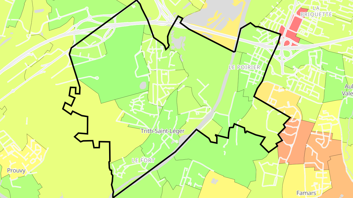 Carte des prix de l'immobilier Trith-Saint-Léger