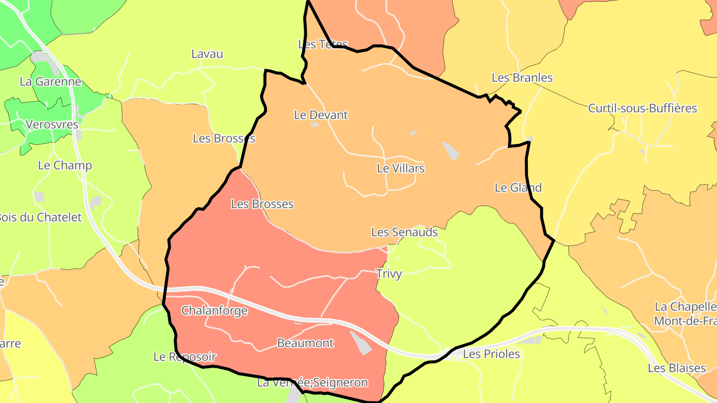 Carte des prix de l'immobilier Trivy