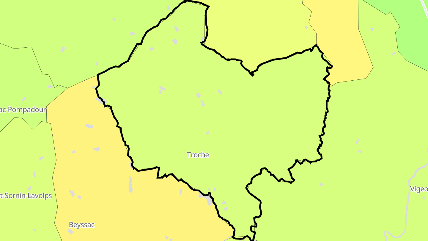 Carte des prix de l'immobilier Troche