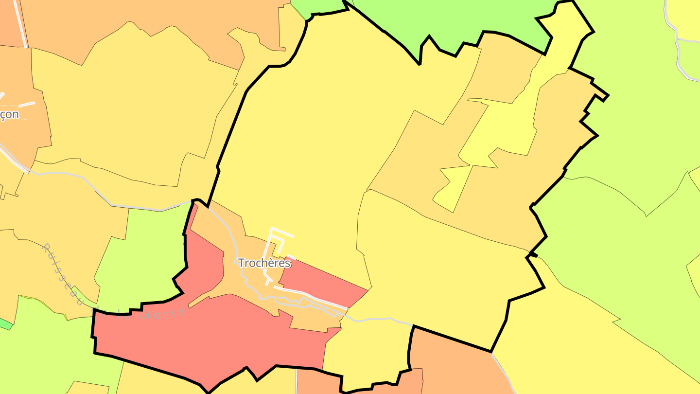 Carte des prix de l'immobilier Trochères