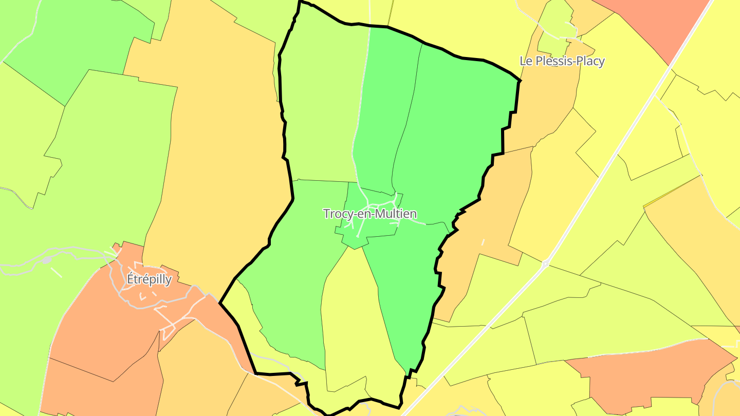 Carte des prix de l'immobilier Trocy-en-Multien