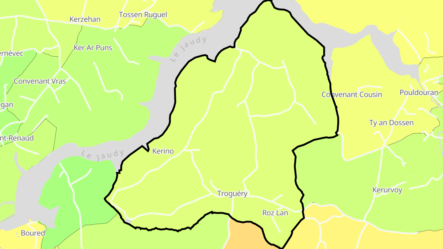 Carte des prix de l'immobilier Troguéry