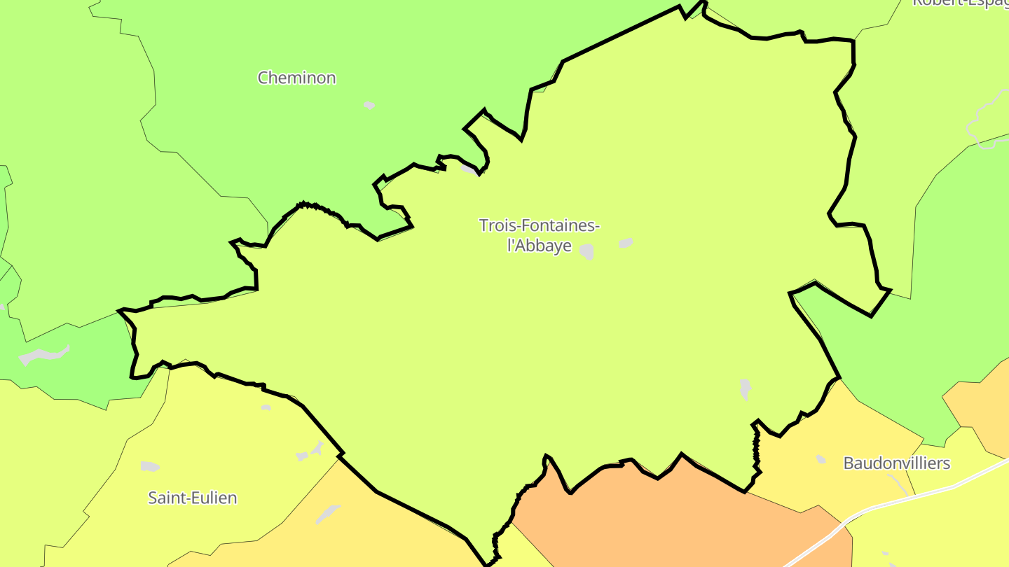 Carte des prix de l'immobilier Trois-Fontaines-l'Abbaye