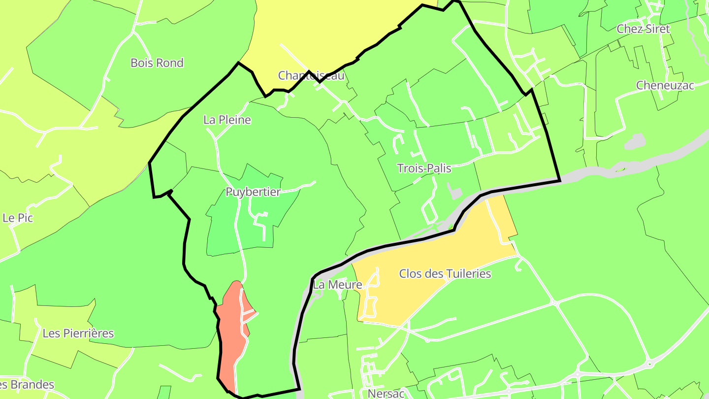 Carte des prix de l'immobilier Trois-Palis