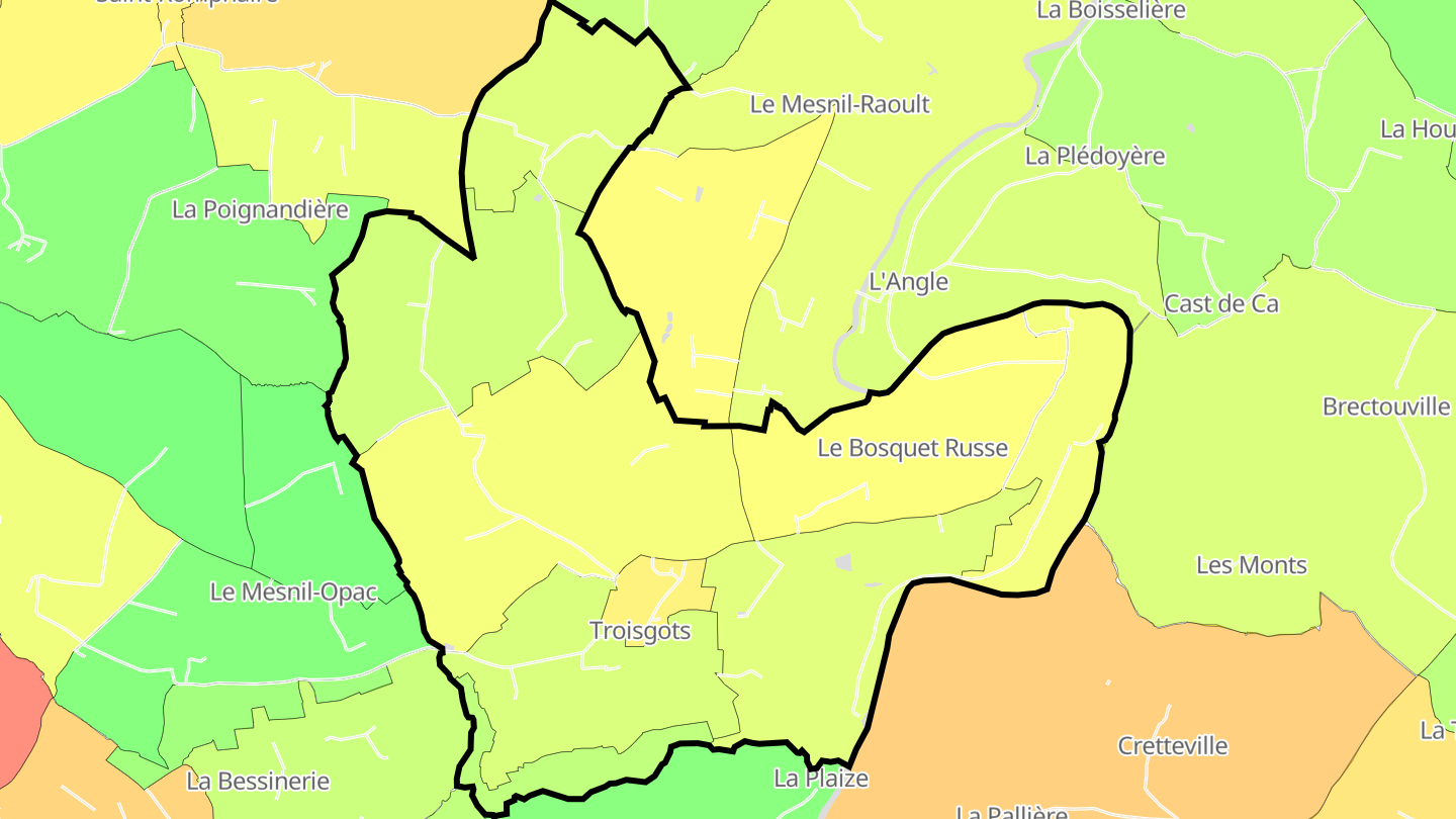 Carte des prix de l'immobilier Troisgots