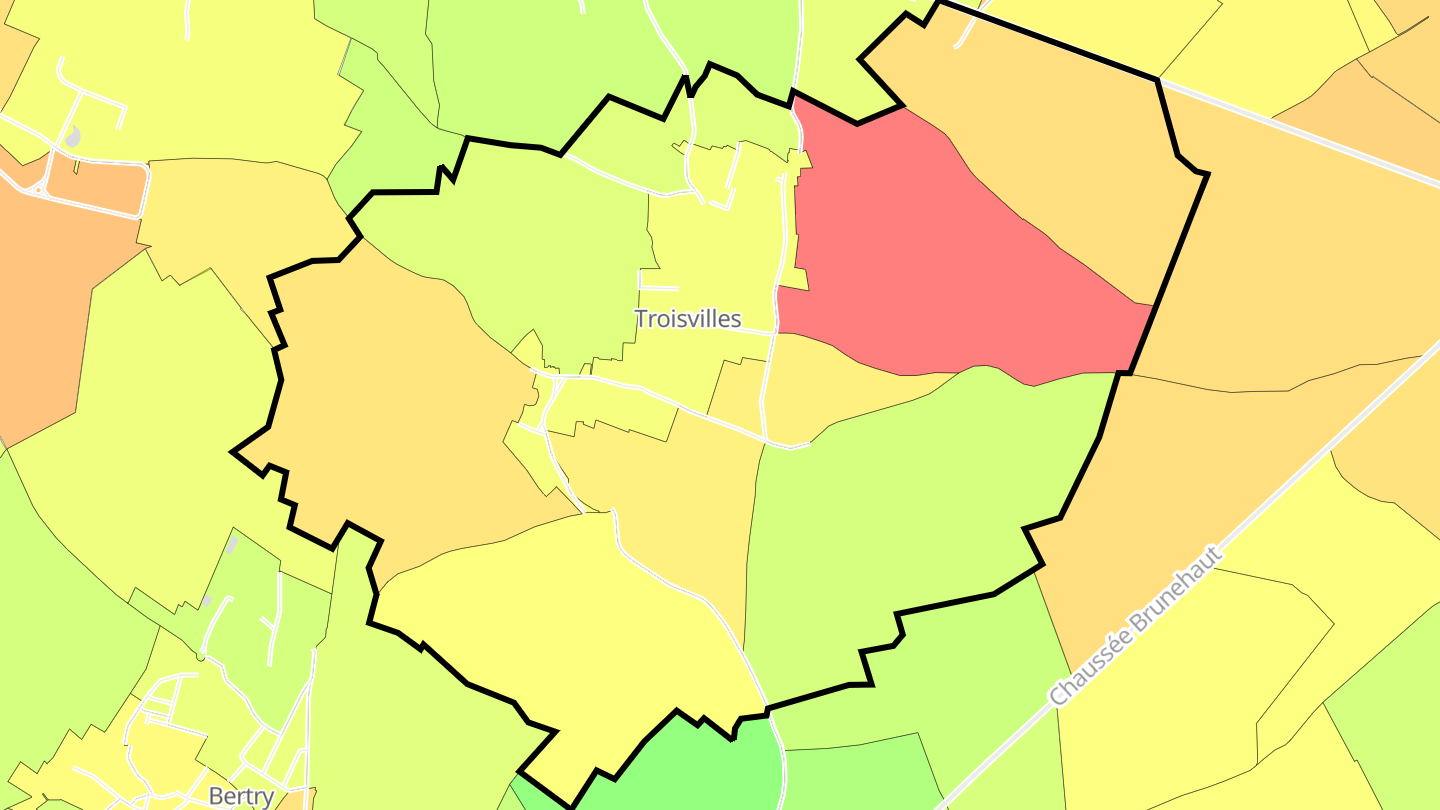 Carte des prix de l'immobilier Troisvilles