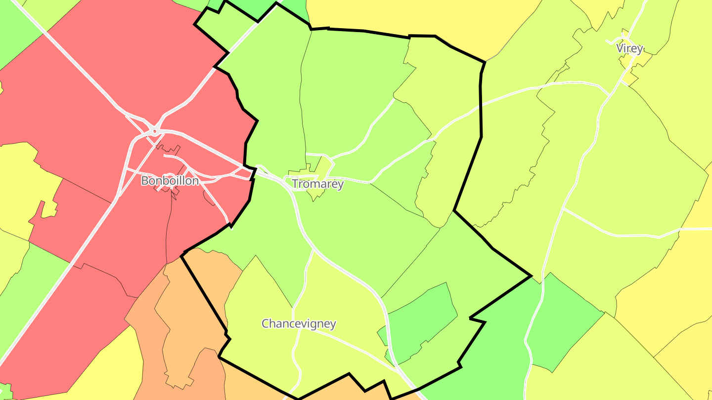 Carte des prix de l'immobilier Tromarey