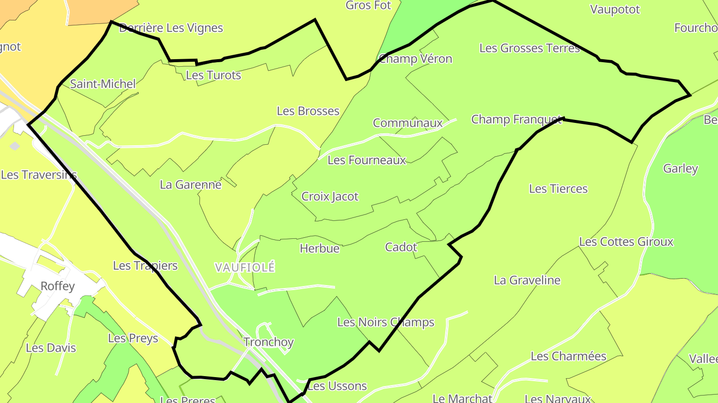 Carte des prix de l'immobilier Tronchoy