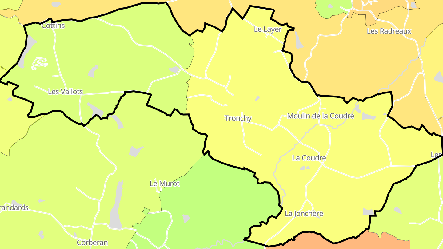 Carte des prix de l'immobilier Tronchy