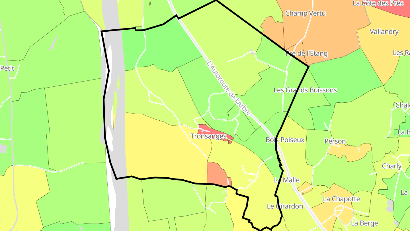 Carte des prix de l'immobilier Tronsanges
