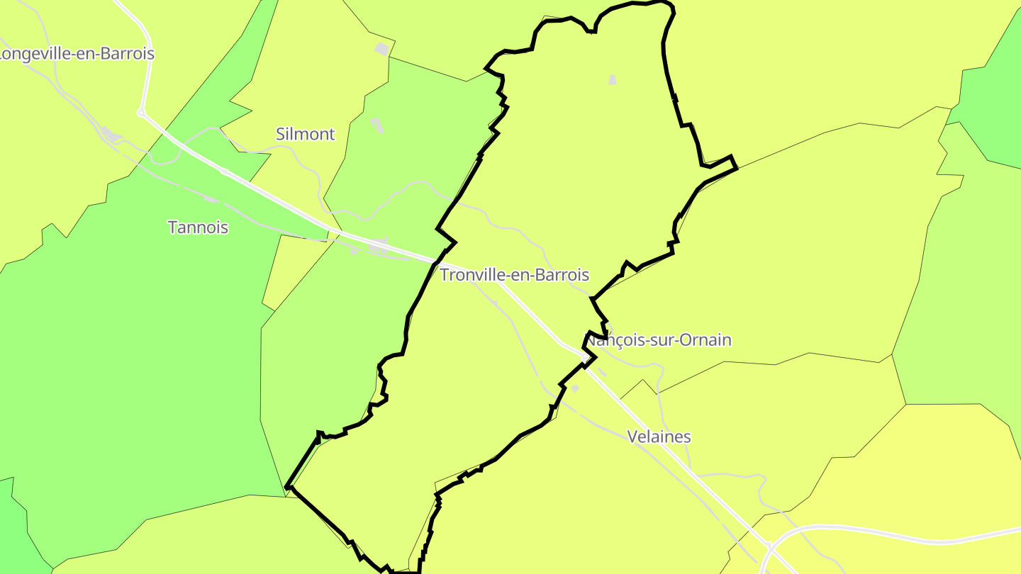 Carte des prix de l'immobilier Tronville-en-Barrois