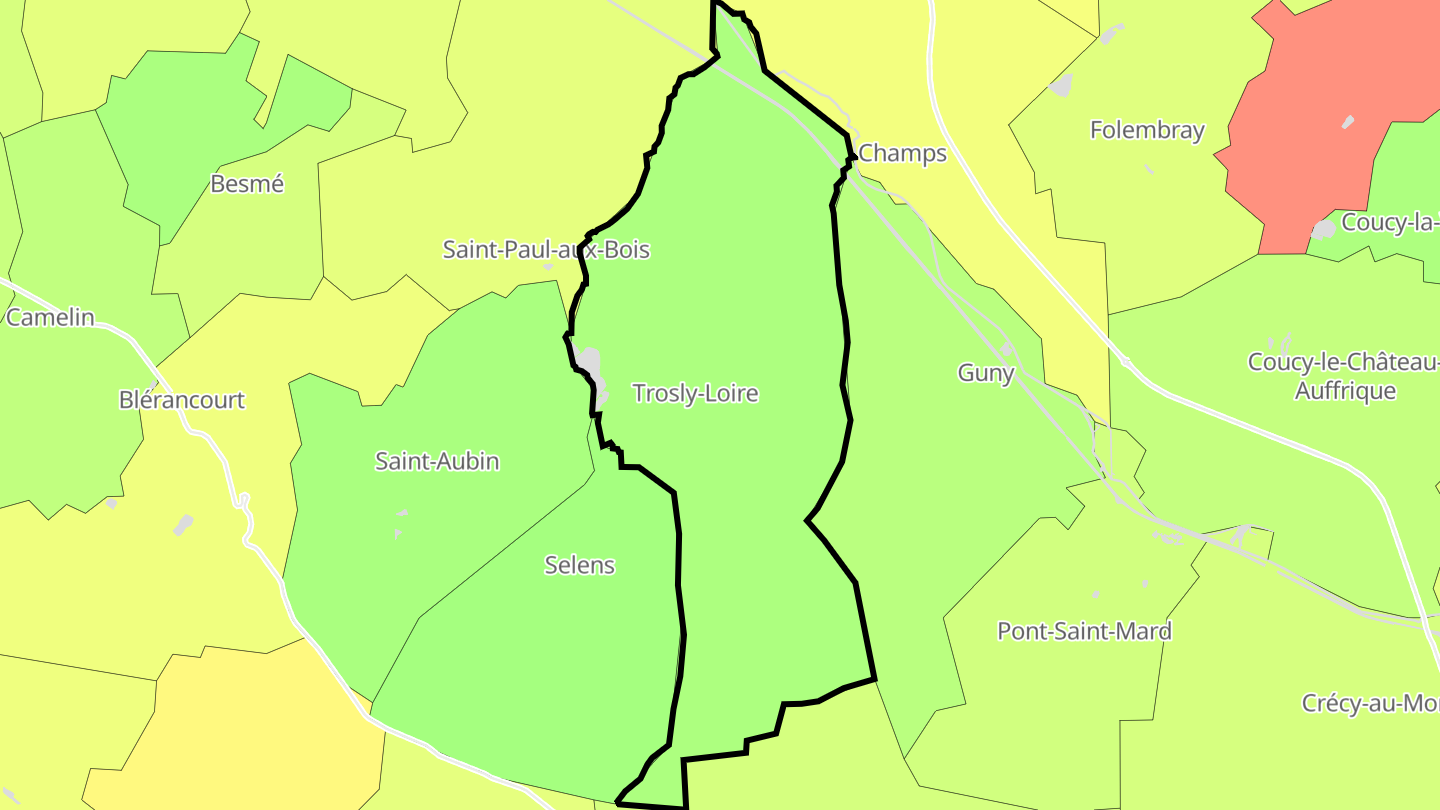 Carte des prix de l'immobilier Trosly-Loire