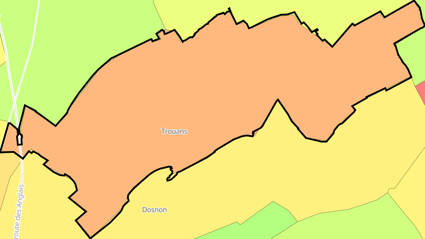 Carte des prix de l'immobilier Trouans