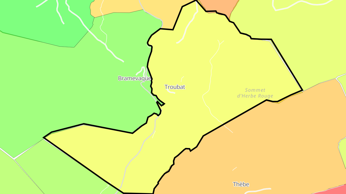 Carte des prix de l'immobilier Troubat