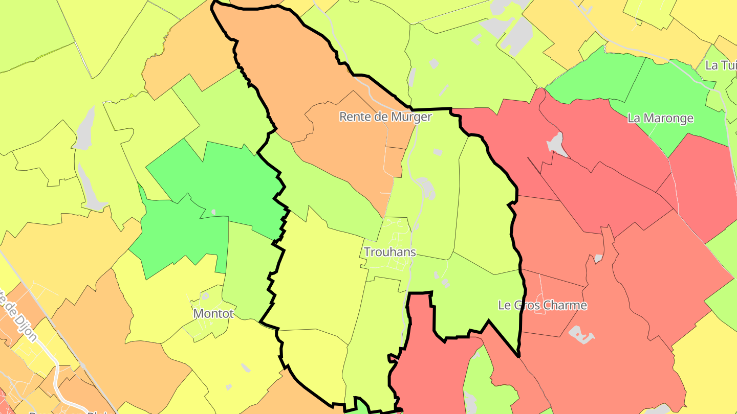 Carte des prix de l'immobilier Trouhans