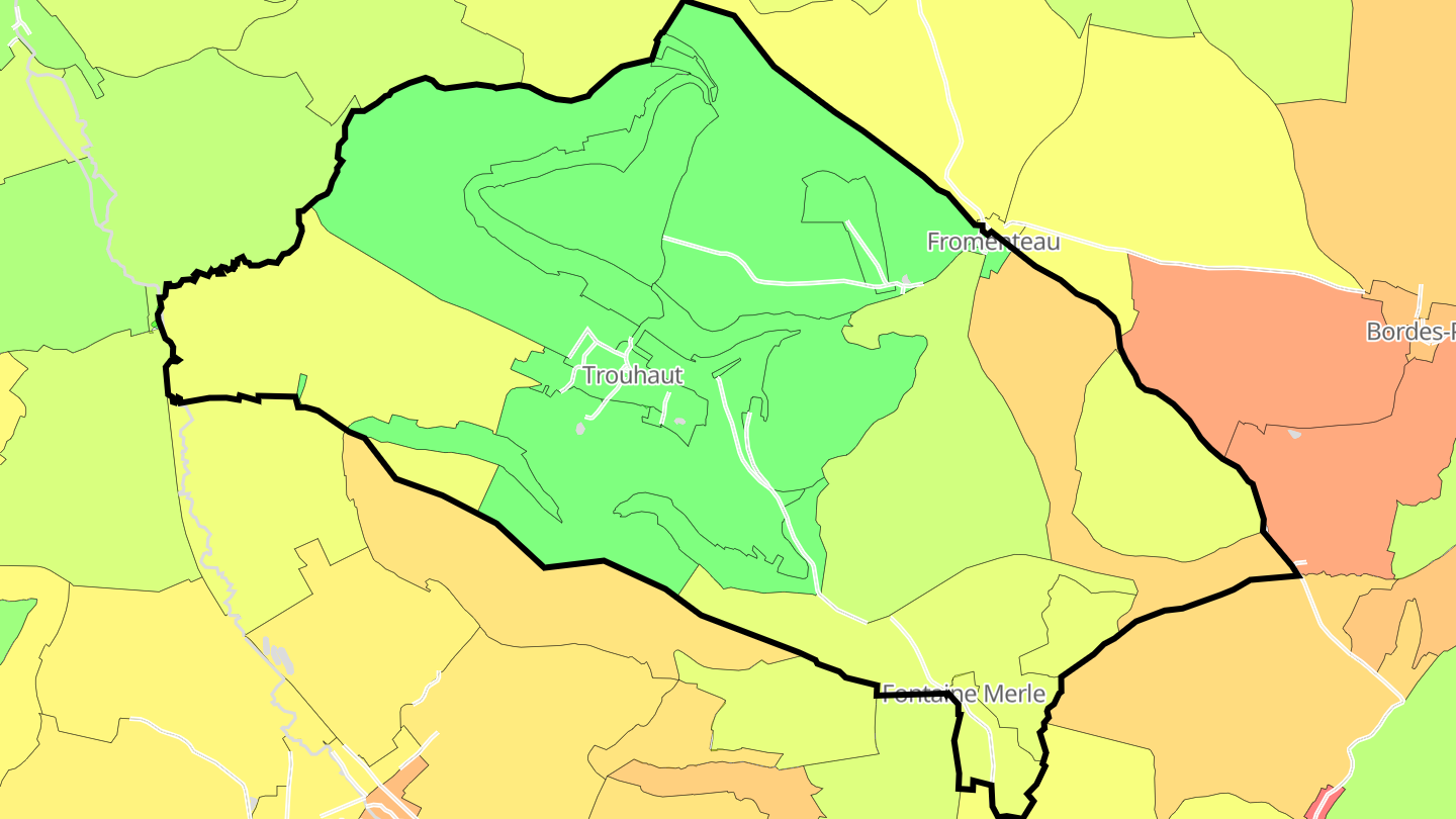 Carte des prix de l'immobilier Trouhaut