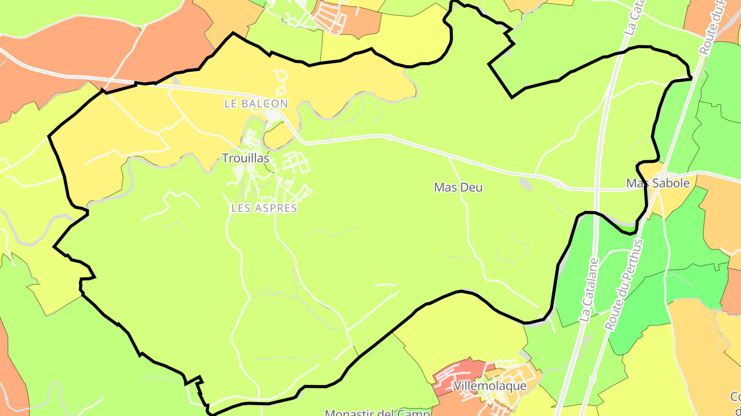 Carte des prix de l'immobilier Trouillas