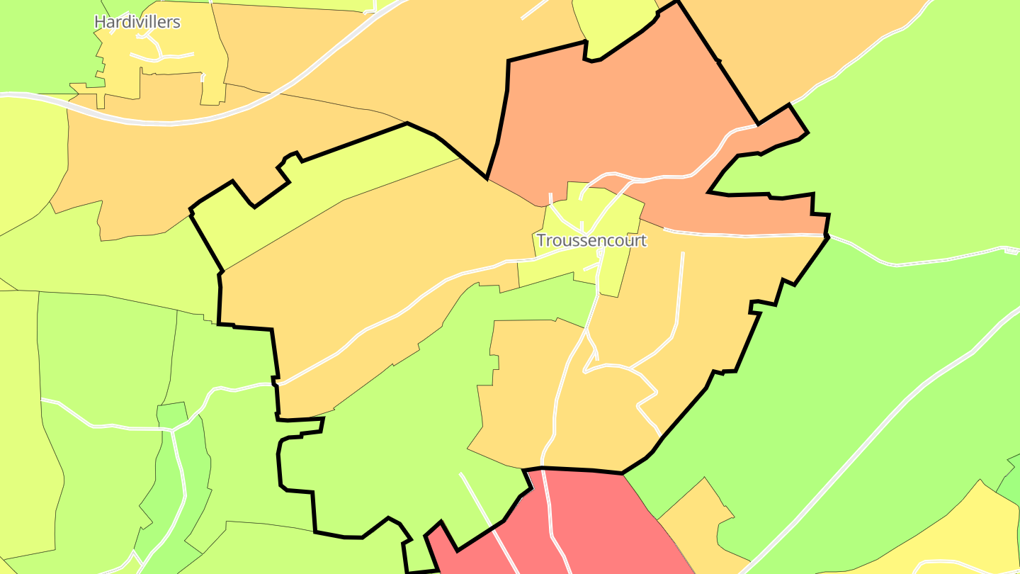 Carte des prix de l'immobilier Troussencourt