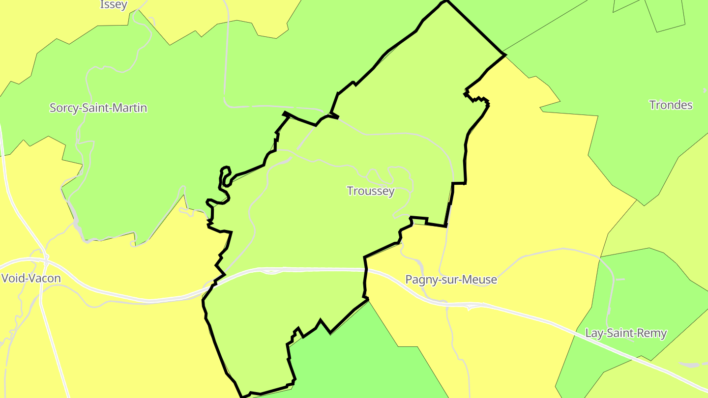 Carte des prix de l'immobilier Troussey