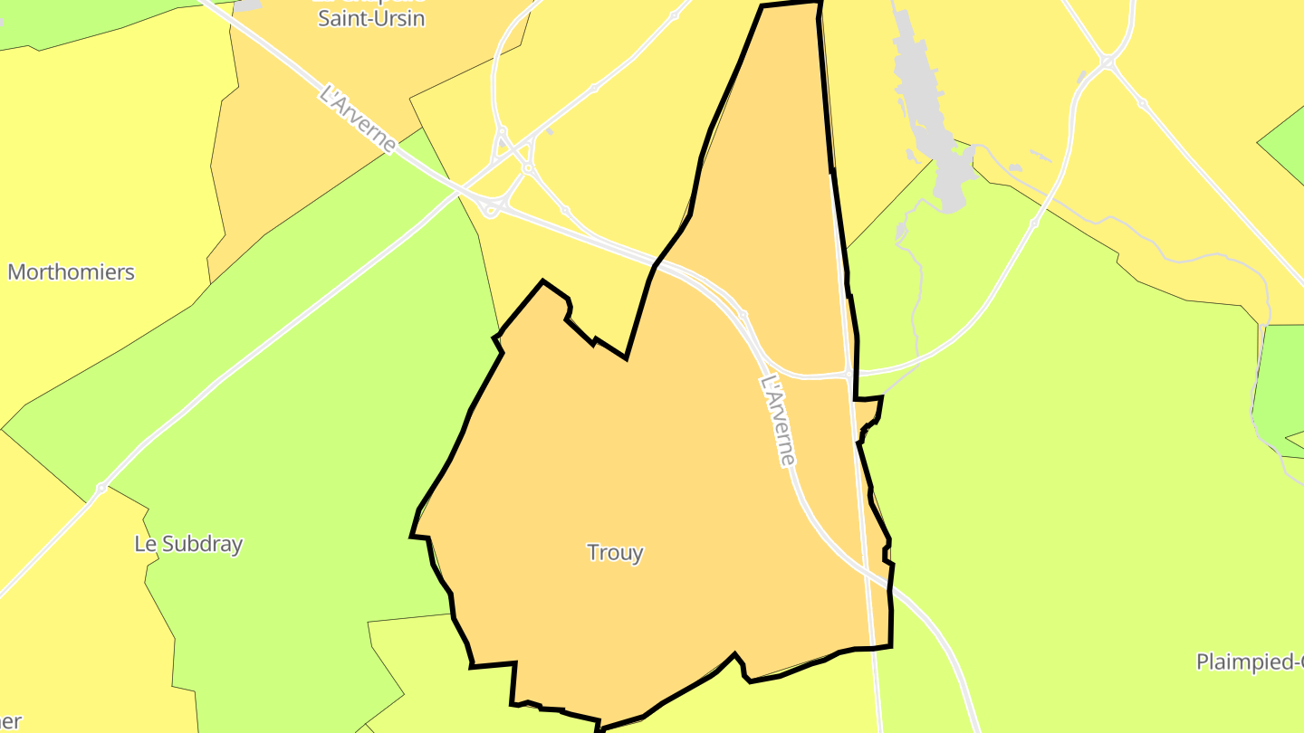 Carte des prix de l'immobilier Trouy