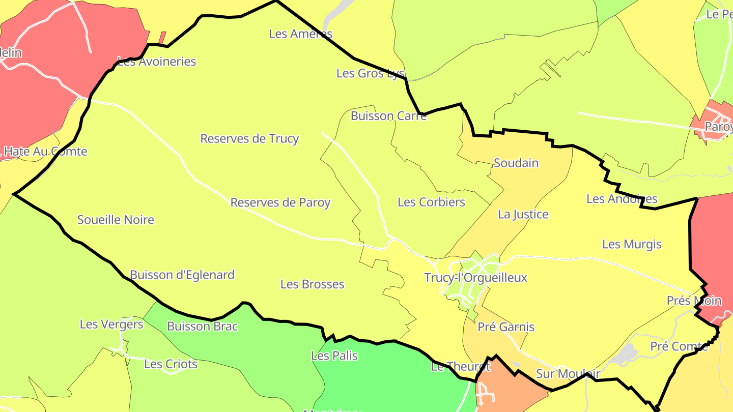 Carte des prix de l'immobilier Trucy-l'Orgueilleux