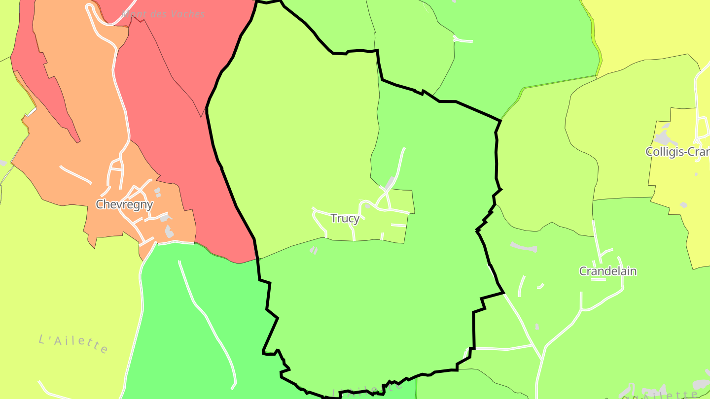 Carte des prix de l'immobilier Trucy