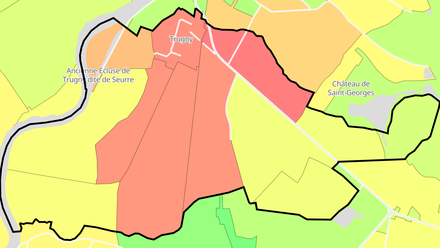 Carte des prix de l'immobilier Trugny