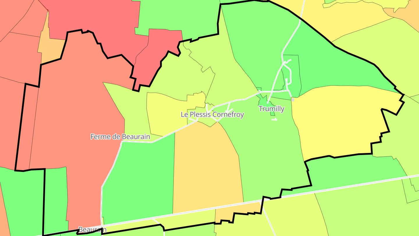 Carte des prix de l'immobilier Trumilly